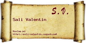 Sali Valentin névjegykártya